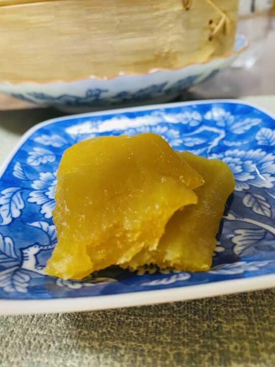 せいろで温め直してねっとり食感に戻った干し芋