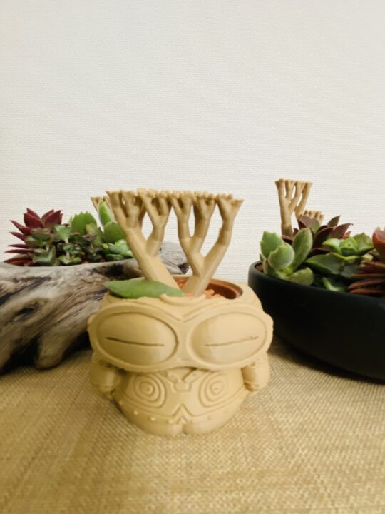 ３Dプリンターのサポート材を飾る